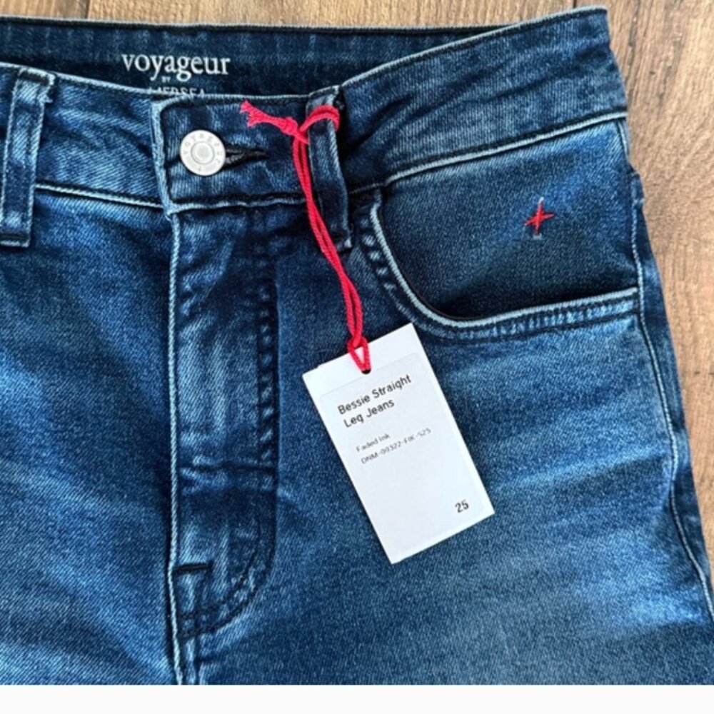Mersea Bessie Straight Leg Cuffed Jeans in "Faded Ink" Size 25. NWT!! - Picture 7 of 7